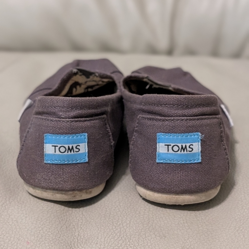 Toms Ash Gray Canvas Slip Ons Alpargata Shoes  Size: 8.5
